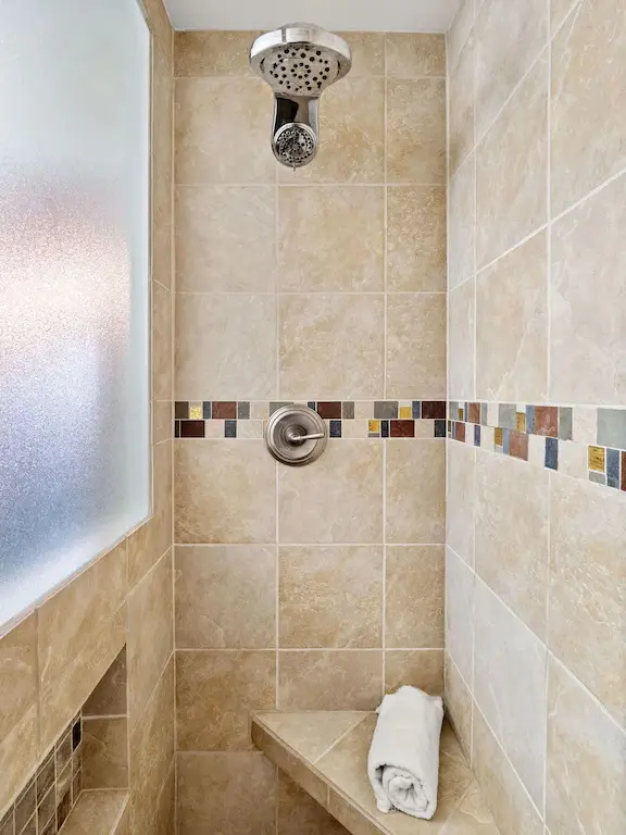 Bathroom 2 has a stand up stone shower Bathroom 2 has a stand up stone shower