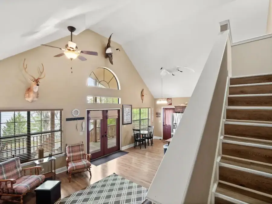 View of the living room from the stairway View of the living room from the stairway